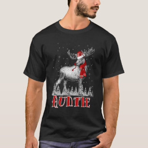 Camiseta Tía Moose Usa Navidades de Santa Hat coincidentes 