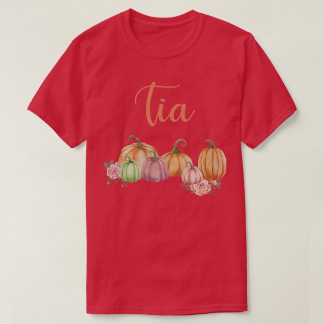 Camiseta Tia of Little Pumpkin First Birthday Autumn Pumpki (Diseño del anverso)