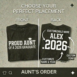 Camiseta TÍA ORGULLOSA • Clase de 2026 Graduación Personali