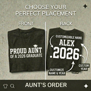 Camiseta TÍA ORGULLOSA • Clase de 2026 Graduación Personali