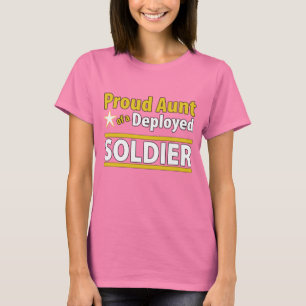 Camiseta Tía orgullosa de encargo de un soldado desplegado