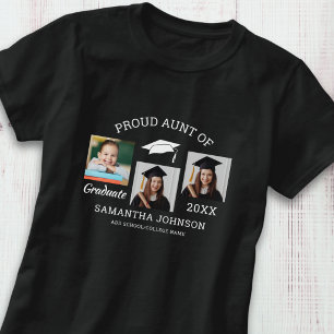 Camiseta Tía orgullosa de graduado 3 foto familia a juego