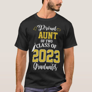 Camiseta tía orgullosa de la clase de 2023 graduada dos
