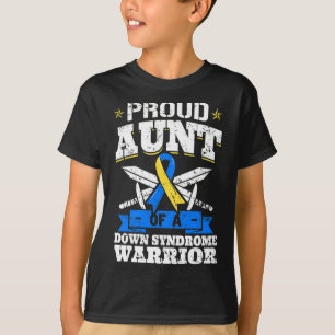 Camiseta Tía orgullosa de un guerrero con síndrome de Down
