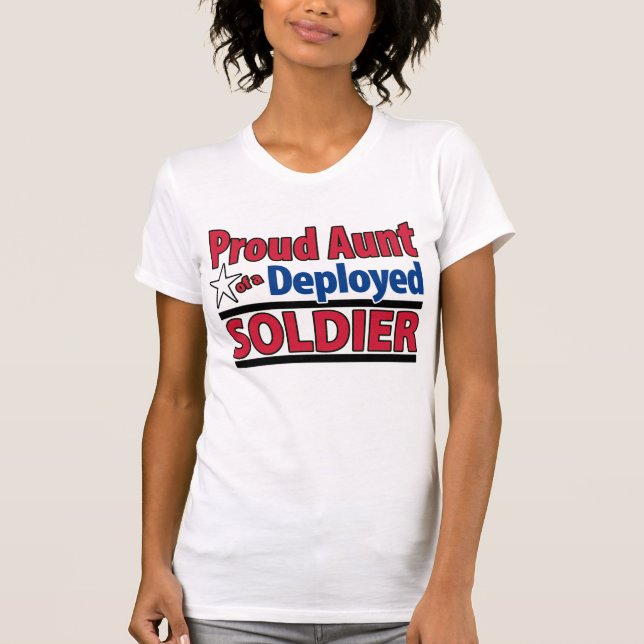 Camiseta Tía orgullosa de un soldado desplegado con la (Anverso)