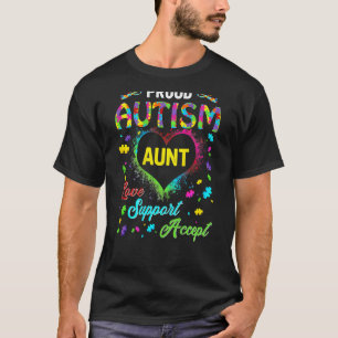 Camiseta Tía orgullosa del autismo ama apoyar aceptar ayuda