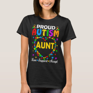 Camiseta Tía orgullosa del autismo amor apoyo Conciencia de