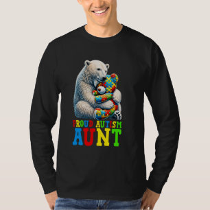 Camiseta Tía orgullosa del autismo Oso Conciencia del autis