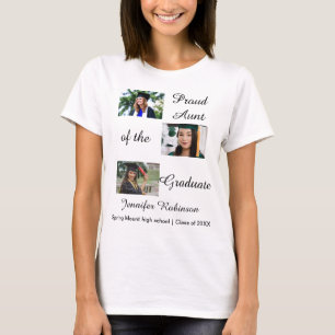 Camiseta Tía orgullosa del graduado Fotos personalizadas No