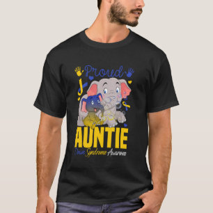 Camiseta Tía Orgullosa Síndrome de Down Elefante Amarillo y