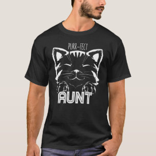Camiseta Tía perfecta Tía Gatito Lindo Gato Tema de Mascota