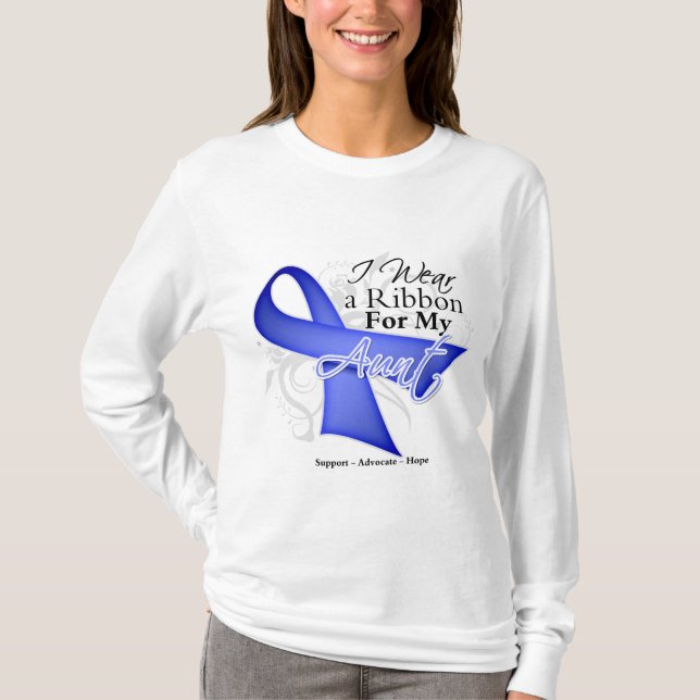 Camiseta Tía Periwinkle Ribbon - cáncer de estómago (Anverso)