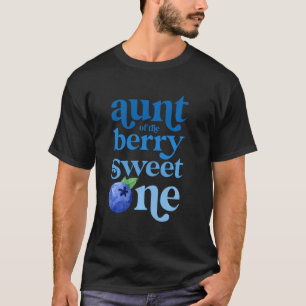 Camiseta Tía Primer cumpleaños Berry Sweet One Blueberry 1e