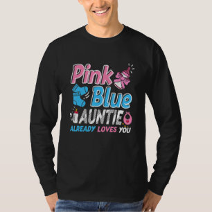 Camiseta Tía Rosa O Azul Ama A Su Bebé Género Revelador