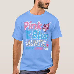 Camiseta Tía Rosa O Azul Ama A Su Bebé Género Revelador