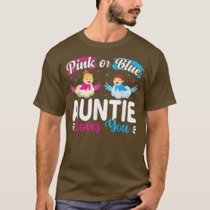 Camiseta Tía Rosa O Azul Ama A Su Bebé Género Revelar A