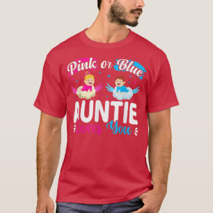 Camiseta Tía Rosa O Azul Ama A Su Bebé Género Revelar A