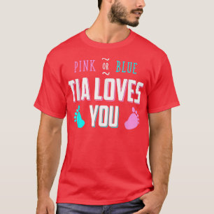 Camiseta Tía Rosa O Azul Ama A Su Bebé Revelación De Género