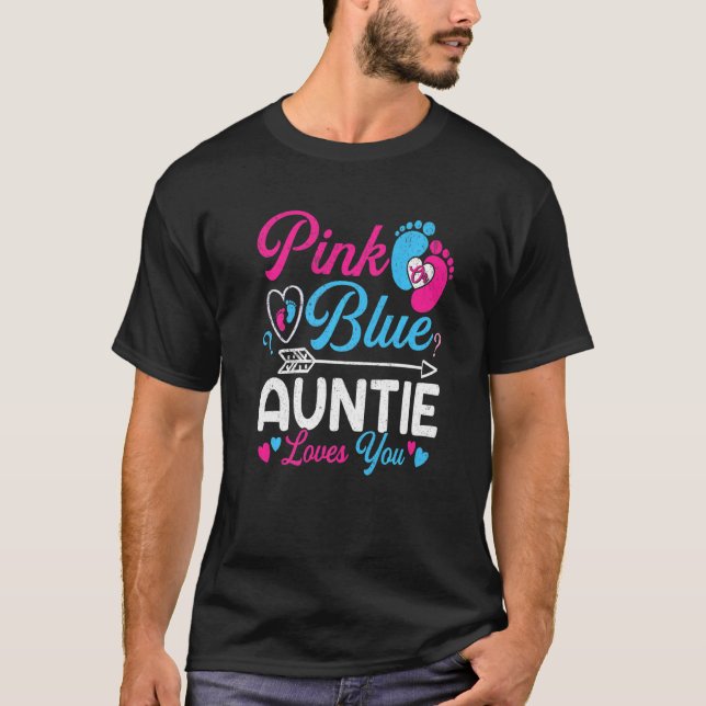 Camiseta Tía Rosa O Azul Te Ama El Gracioso Género Del Bebé (Anverso)
