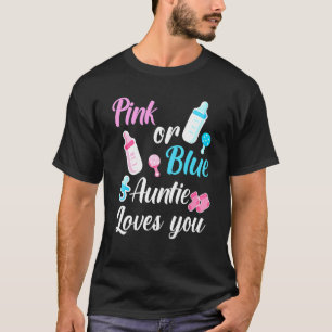 Camiseta Tía Rosa O Azul Te Ama Género Revelar Bebé P