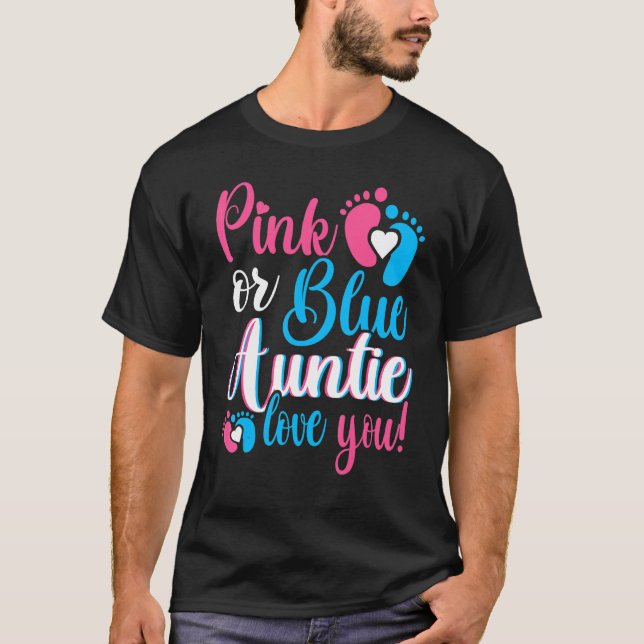 Camiseta Tía Rosa O Azul Te Ama Género Revelar Bebé P (Anverso)