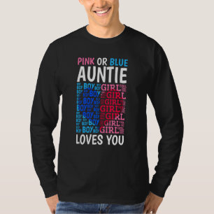 Camiseta Tía Rosa O Azul Te Ama Género Revelar Bebé S