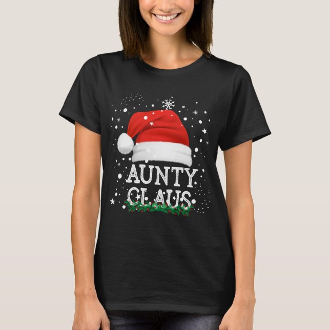Camiseta Tía Santa Claus Cute Navidades familiares coincide (Anverso)