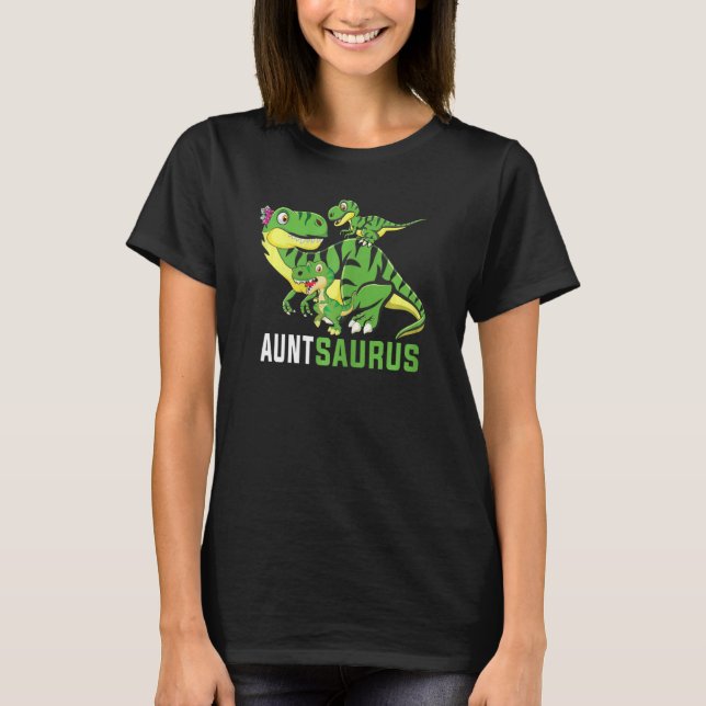 Camiseta Tía Saurio Mujer Tía Saurio Dinosaurio Divertido  (Anverso)