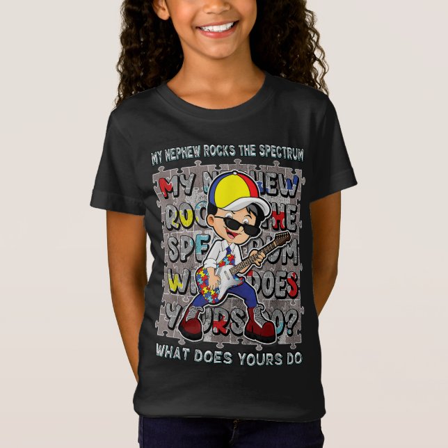 Camiseta Tía Tee Mi Sobrino Rompe La Conciencia Del Autismo (Anverso)