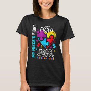 Camiseta Tía Tío Rompecabezas Corazón Azul Luchador Sobrina