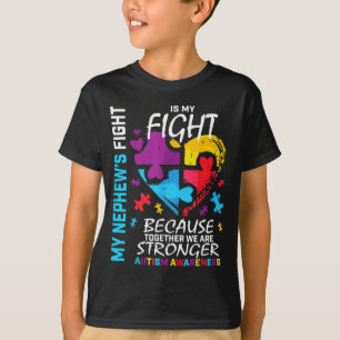 Camiseta Tía Tío Rompecabezas Corazón Azul Luchador Sobrino