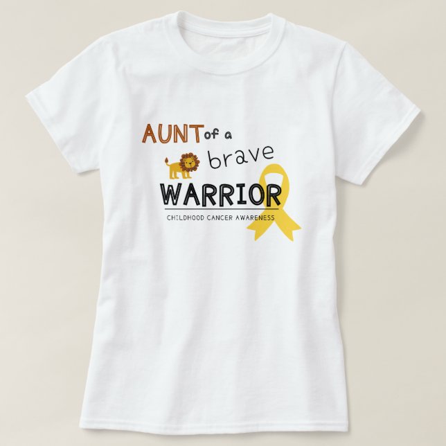 Camiseta tía valiente guerrera mujeres de cáncer T-Shirt (Diseño del anverso)