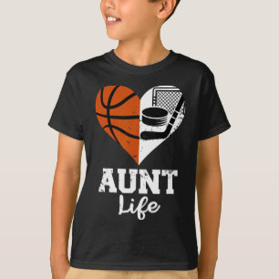 Camiseta Tía Vida Baloncesto Hockey Corazón Deportes Dividi