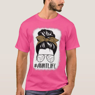 Camiseta Tía Vida Voleibol Bleached Messy Bun Hair Leopa