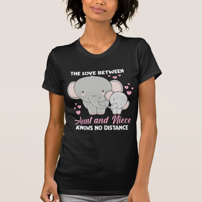 Camiseta Tía y sobrina amor Tía familia elefante corazón (Anverso)