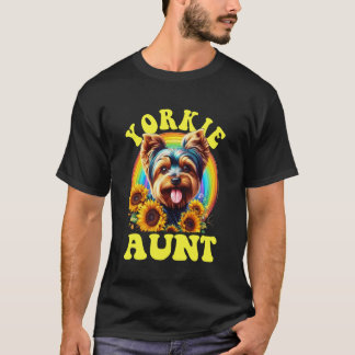 Camiseta Tía Yorkie Terrier de Yorkshire Perro Girasol