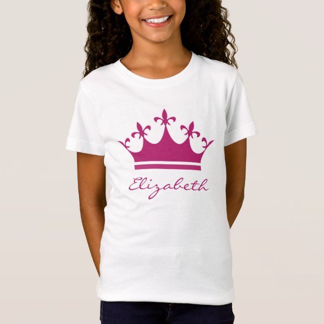 Camiseta Tiara púrpura rosada personalizada (Anverso)