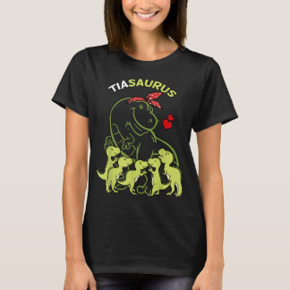 Camiseta Tiasaurus Tia 5 niños Tita tía de dinosaurio