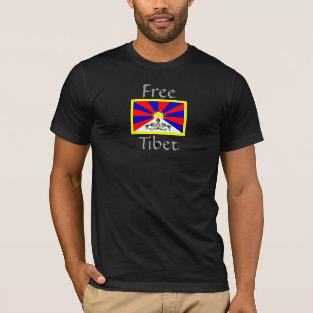 Camiseta Tíbet libre (bandera con oro) (Anverso)
