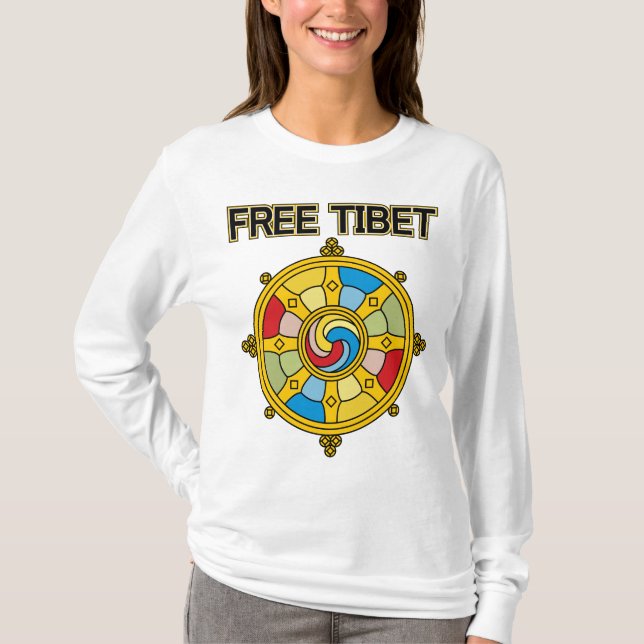 Camiseta Tíbet libre Dharmacakra (Anverso)
