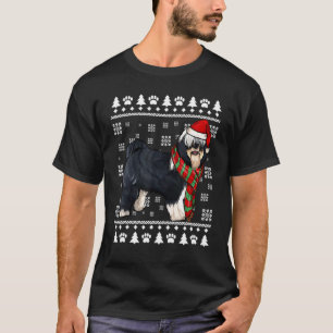 Camiseta Tíbet Terrier Dog Santa Hat Navidades feos