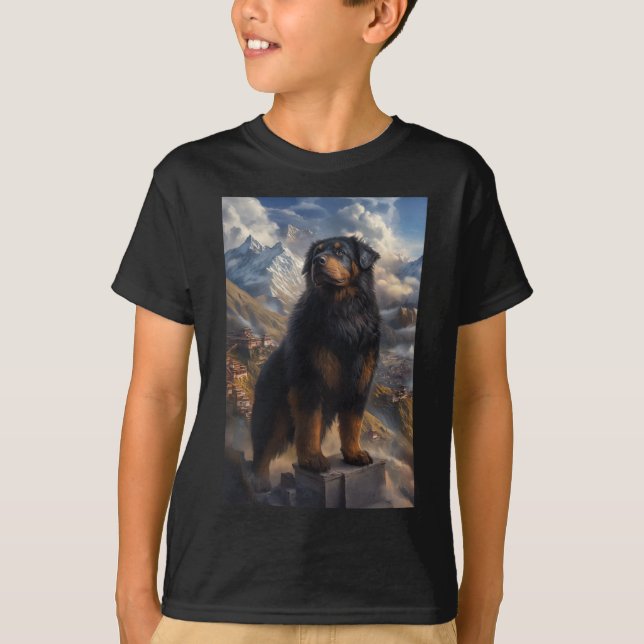 Camiseta Tibetan Mastiff Mountain View Sticker  (Anverso)