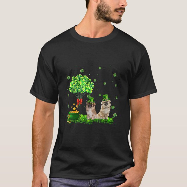 Camiseta Tibetan Spaniel Dog St. Patrick's Day Cute Shamroc (Anverso)