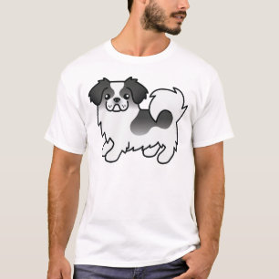 Camiseta Tibetano de Parti-Color Negro Spaniel Perro de Dib