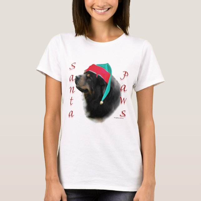 Camiseta Tibetano Mastiff Santa Paws (Anverso)