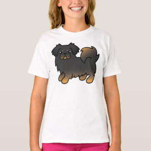 Camiseta Tibetano Spaniel negro y canela Perro de dibujos a