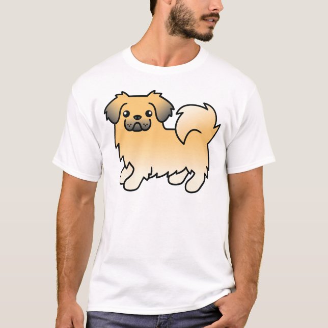 Camiseta Tibetano Spaniel Sable Cervatillo Perro De Dibujos (Anverso)