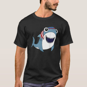 Camiseta Tiburón 4 de julio Familiares niños patriotas amer