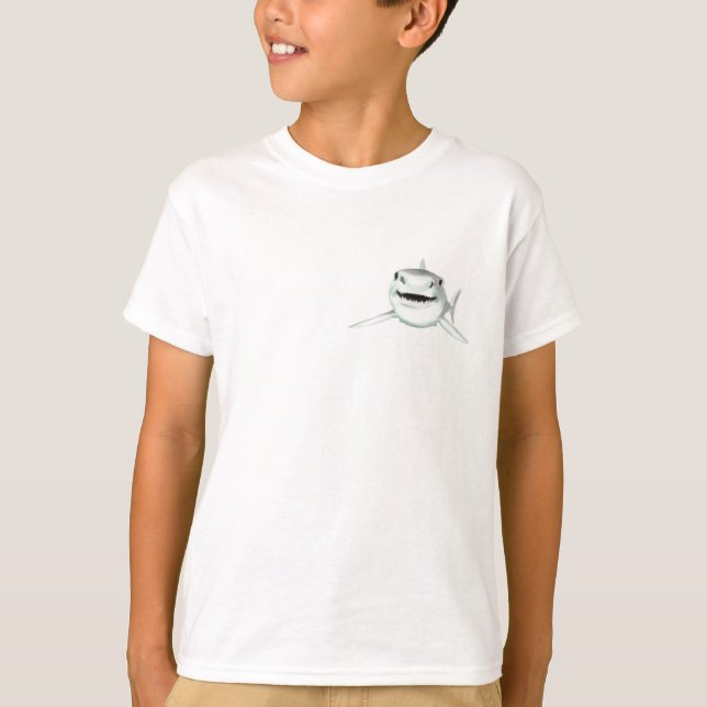 Camiseta tiburón acuarela sonriente verde animal marino (Anverso)
