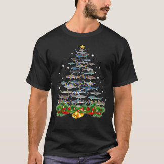 Camiseta Tiburón Árbol de Navidad Amantes de los regalos Ho